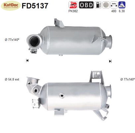 Ruß - Partikelfilter für VW T5/T6, 2.0 TDI, 62/75kW, Euro 5 - KatDoc