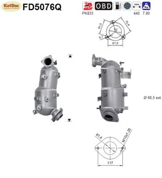 Ruß - Partikelfilter für Toyota Auris / Avensis / Corolla/Verso,Silizium, Euro 5 - KatDoc
