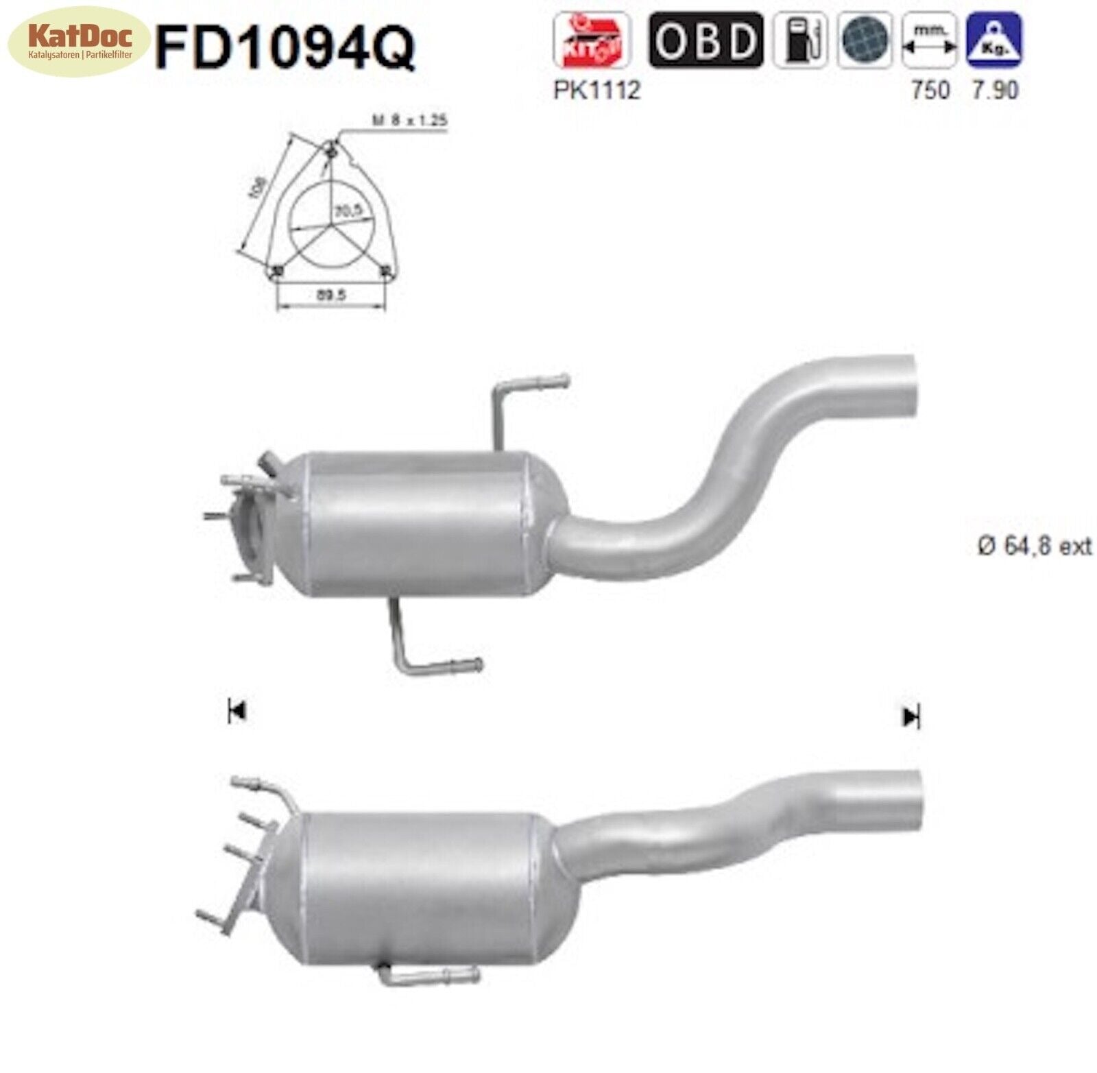 Ruß - Partikelfilter für Audi Q7, VW Touareg, 3.0, TDI, V6, Silizium, Euro 5 - KatDoc