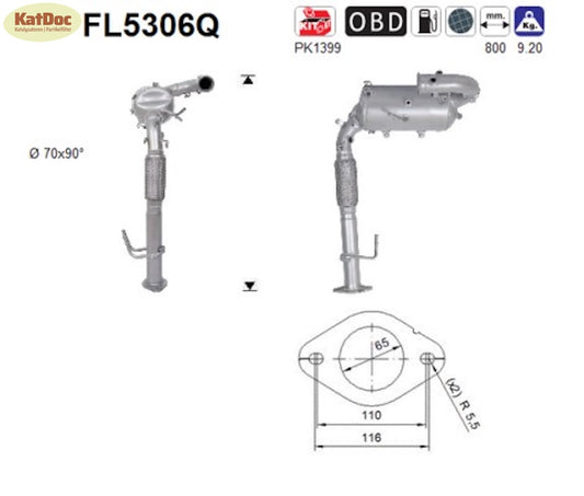 Ruß - Partikelfilter für Ford Galaxy/S - Max, 2.0 TDCi, Silizium, Euro 6 - KatDoc