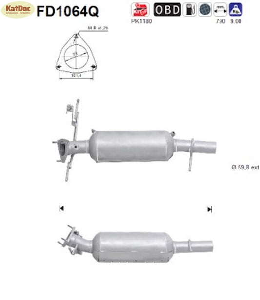 Ruß-Partikelfilter für Land Rover Freelander 2, 2.2, Silizium, Euro 5