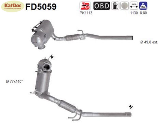 Ruß-Partikelfilter Audi A1, Seat Ibiza, Skoda Fabia/Roomster, VW Polo, Euro 5