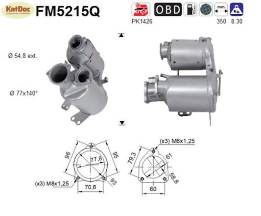 Ruß-Partikelfilter für Audi A4/A5/A6/Q5, 2.0 TDI, Silizium, Euro 6