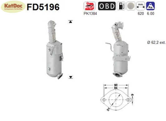 Ruß - Partikelfilter für Astra J, 1.3 CDTi, 70kW, Euro 5 - KatDoc