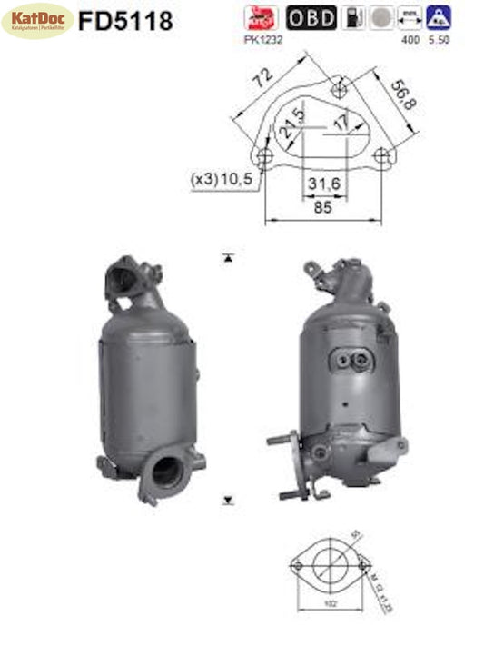 Ruß - Partikelfilter Hyundai i20,i30,ix20,Kia Cee´d,ProCee´d, Rio,Venga,Euro 5 - KatDoc