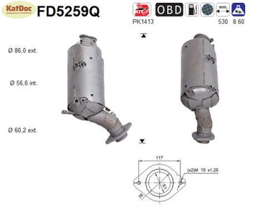 Ruß-Partikelfilter Toyota Hilux/Land Cruiser Prado, 2.4/2.8 D, Silizium,Euro 6