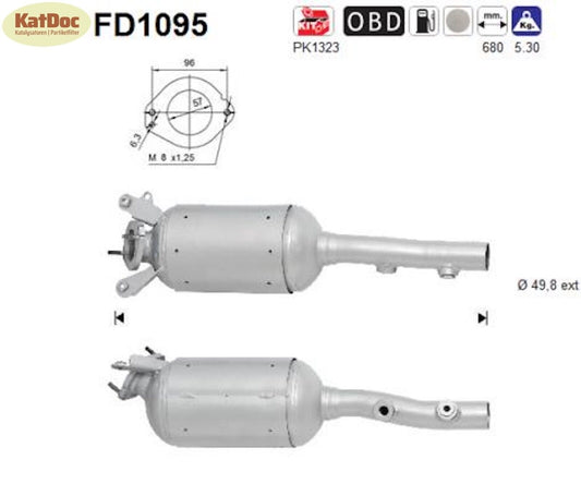 Ruß-Partikelfilter für Renault Grand Scenic/Megane/Scenic, 1.9/2.0, Euro 4