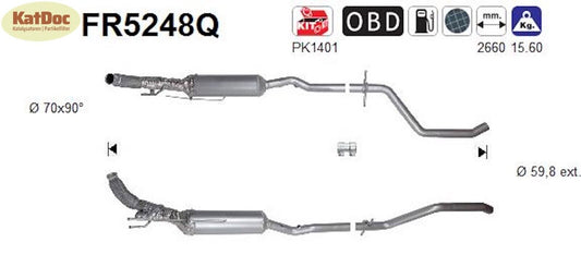 Ruß-Partikelfilter für Citroen C5, Peugeot 508, 2.0, BlueHDi, Silizium, Euro 6