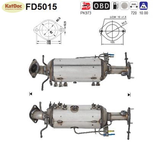 Ruß - Partikelfilter für Mazda 5, 2.0 CD, 81/105kW, Euro 4 - KatDoc