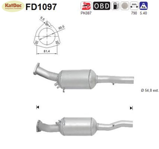 Ruß-Partikelfilter Audi A6, 2.7/3.0, TDI, 120/132/155/165/171kW, Euro 4