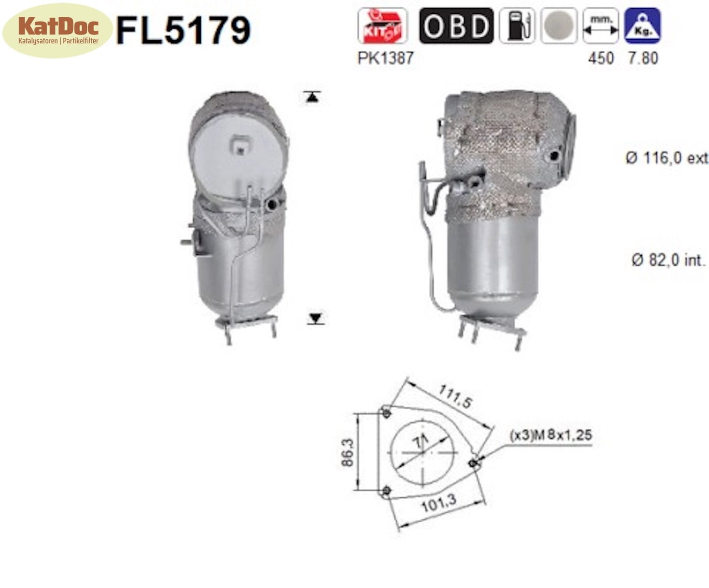 Ruß - Partikelfilter für Volvo S60/S80/S90/V40/V60/V70/V90/XC60/VX70/XC90,Euro 6 - KatDoc