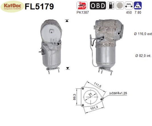 Ruß - Partikelfilter für Volvo S60/S80/S90/V40/V60/V70/V90/XC60/VX70/XC90,Euro 6 - KatDoc