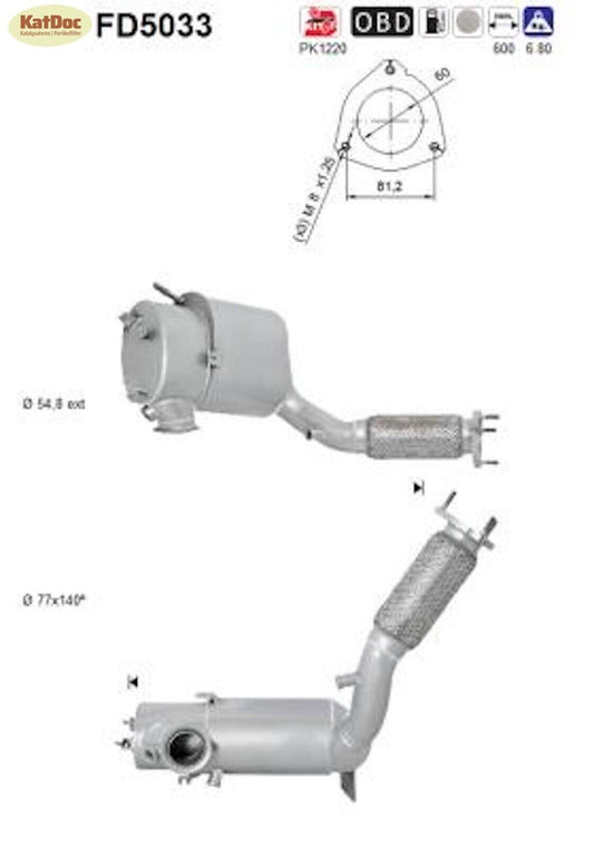 Ruß - Partikelfilter für Seat Alhambra 2.0 TDI, VW Sharan 2.0 TDI, Euro 5 - KatDoc
