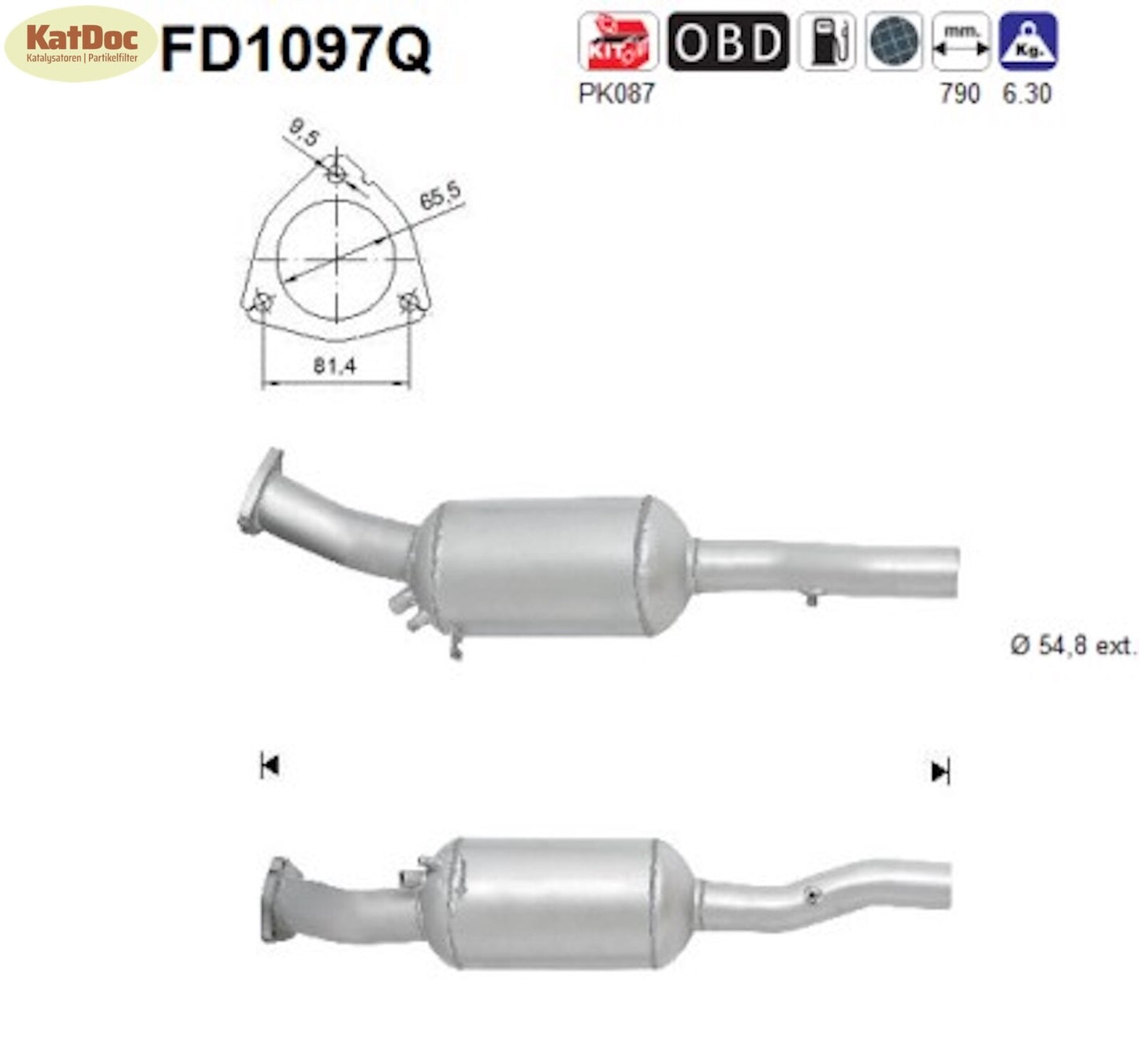 Ruß-Partikelfilter Audi A6, 2.7/3.0, TDI,120/132/155/165/171kW,Silizium,Euro 4