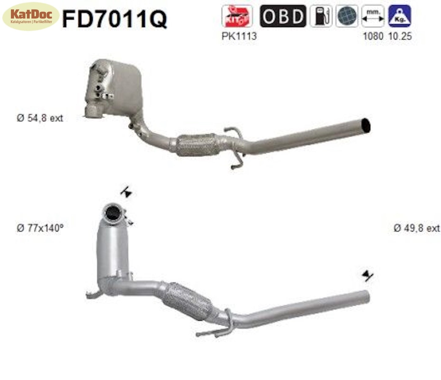 Ruß - Partikelfilter für Seat, Skoda, VW, 1.9 TDI, 66/74/77kW, Silizium, Euro 4 - KatDoc