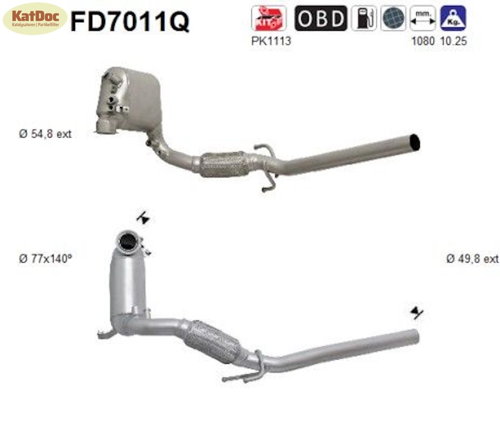 Ruß - Partikelfilter für Seat, Skoda, VW, 1.9 TDI, 66/74/77kW, Silizium, Euro 4 - KatDoc