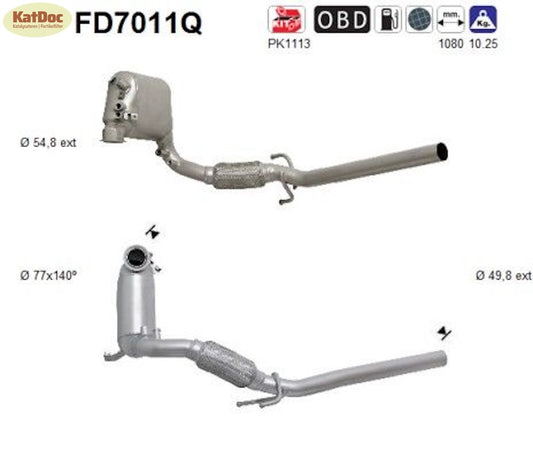 Ruß - Partikelfilter für Seat, Skoda, VW, 1.9 TDI, 66/74/77kW, Silizium, Euro 4 - KatDoc