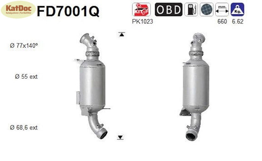 Ruß - Partikelfilter VW Crafter, 2.5 TDI, 65/80/100/120kW, Silizium, Euro 4 - KatDoc