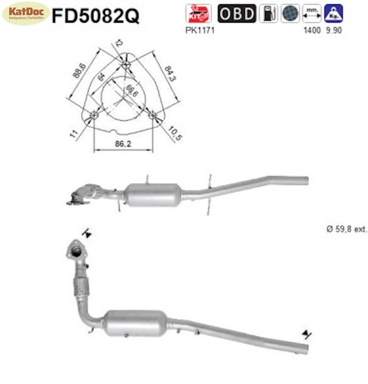 Ruß - Partikelfilter für Ford Tourneo/Transit, 2.2 TDCi, Silizium, Euro 5 - KatDoc