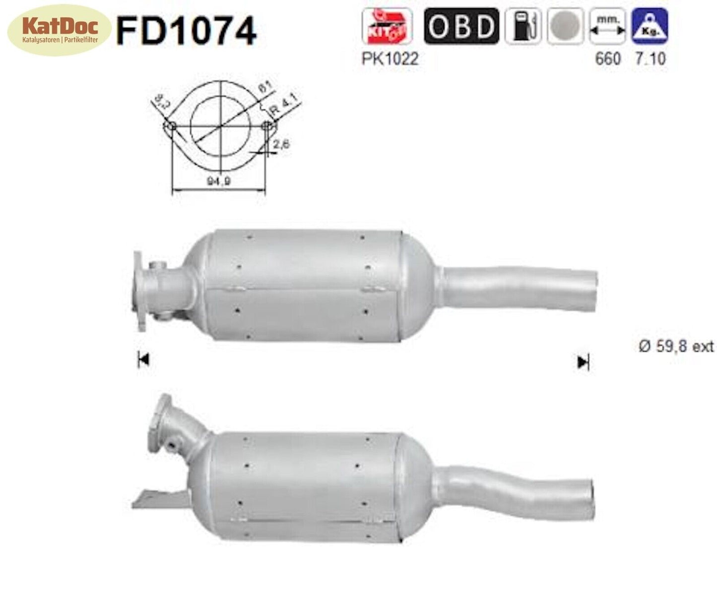 Ruß-Partikelfilter für Renault Espace, 2.0 dCi, 110/127kW, Euro 5
