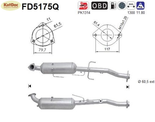 Ruß-Partikelfilter Toyota Hilux,2.5/3.0 D-4D,106/120/126/145kW,Silizium,Euro 5