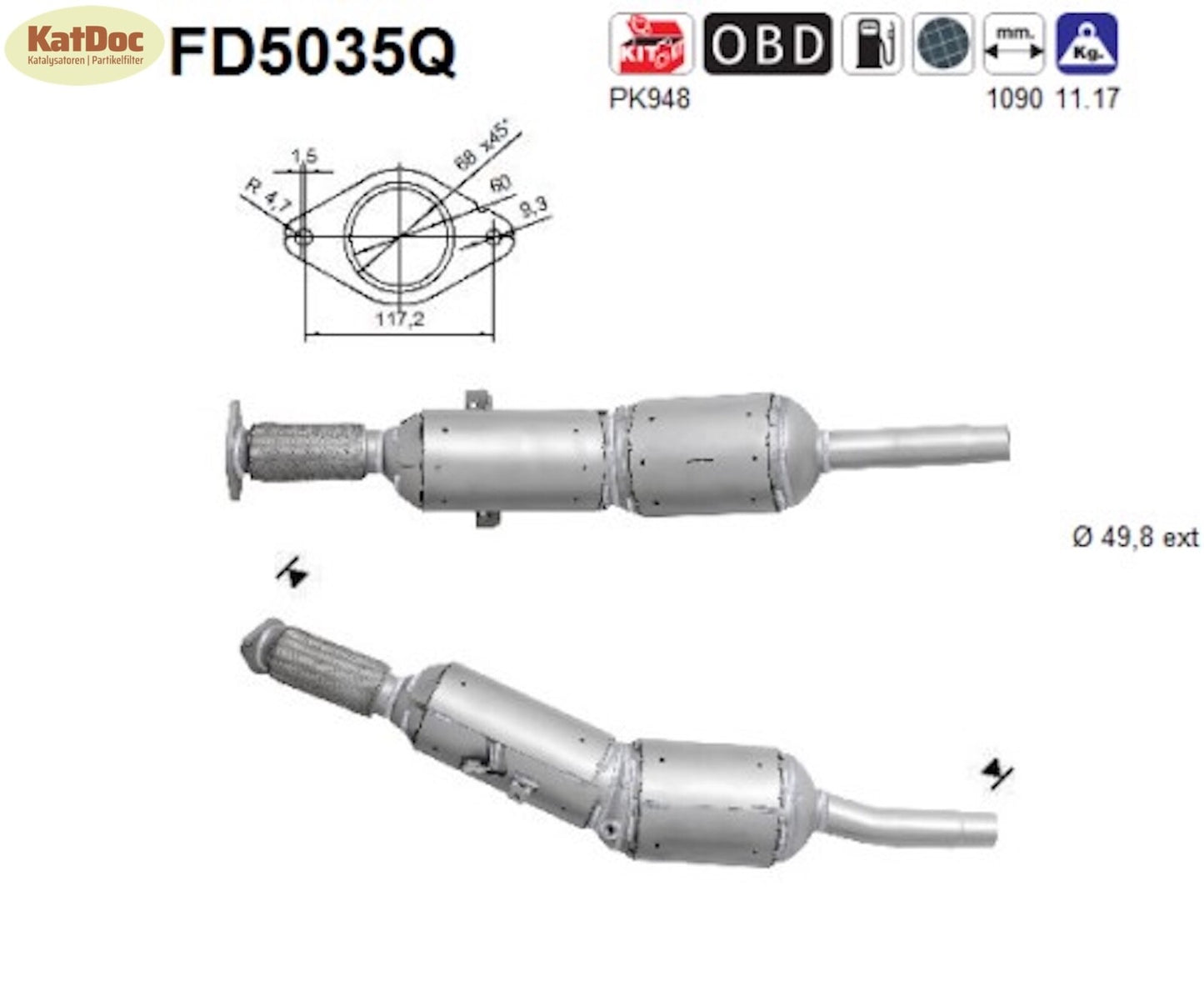 Ruß-Partikelfilter Renault Grand Scenic/Megane/Scenic, 1.5 dCi,Silizium,Euro 4