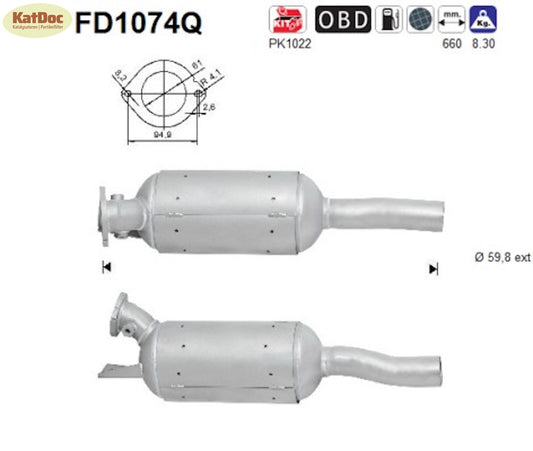 Ruß-Partikelfilter für Renault Espace, 2.0 dCi, 110/127kW, Silizium, Euro 5