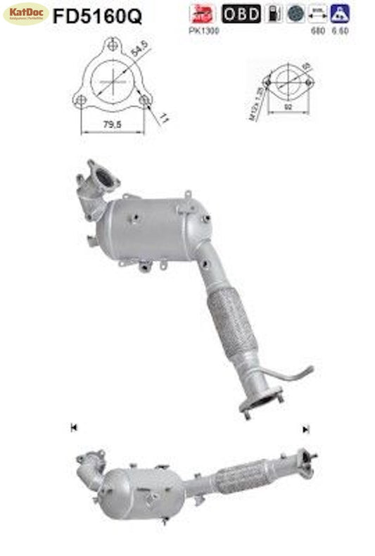 Ruß-Partikelfilter Mitsubishi ASX/Outlander,1.8/2.2 DI-D,110kW,Silizium,Euro 5
