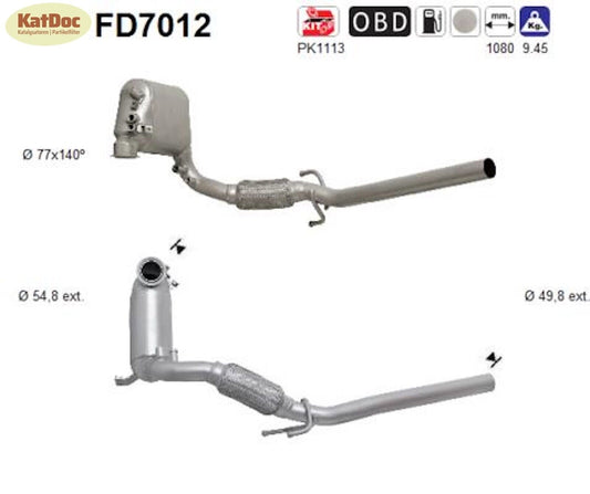 Ruß - Partikelfilter für Seat Cordoba/Ibiza,Skoda Fabia/Roomster, VW Polo, Euro 4 - KatDoc