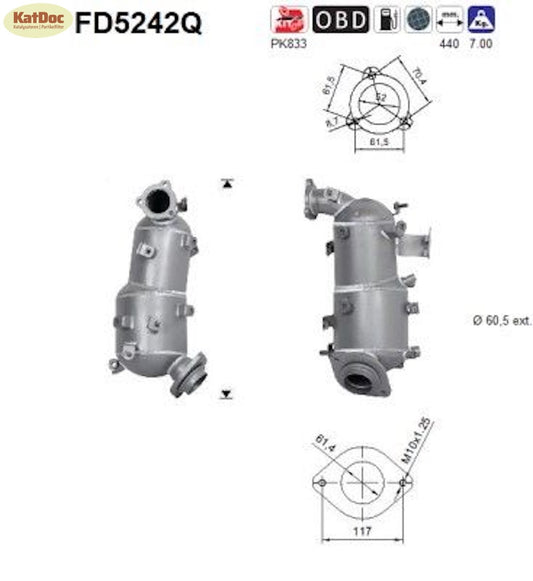 Ruß - Partikelfilter für Toyota RAV4, 2.2 D 4WD, Silizium, Euro 5 - KatDoc