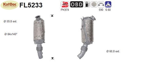 Ruß - Partikelfilter für BMW 2er/5er/X3/X4, 2.0, Euro 6 - KatDoc
