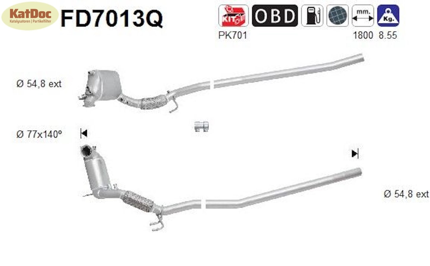 Ruß-Partikelfilter Audi A3,Seat AlteaXL,Skoda Octavia,VW Golf5,Silizium,Euro 4