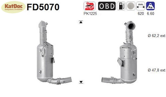 Ruß - Partikelfilter für Opel Corsa D/Meriva B, 1.3 CDTi, 55/70kW, Euro 5 - KatDoc