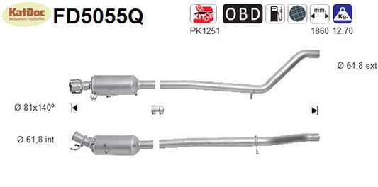 Ruß - Partikelfilter für Mercedes A - Klasse/B - Klasse, 1,8/2.2,CDI,Silizium,Euro 5 - KatDoc