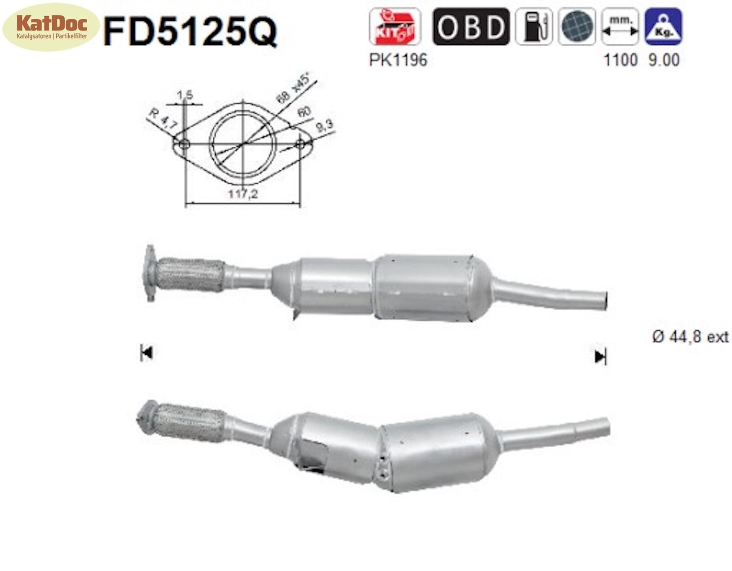 Ruß - Partikelfilter DaciaDuster/Logan/Sandero,RenaultClio/Modus,Silizium,Euro 5 - KatDoc