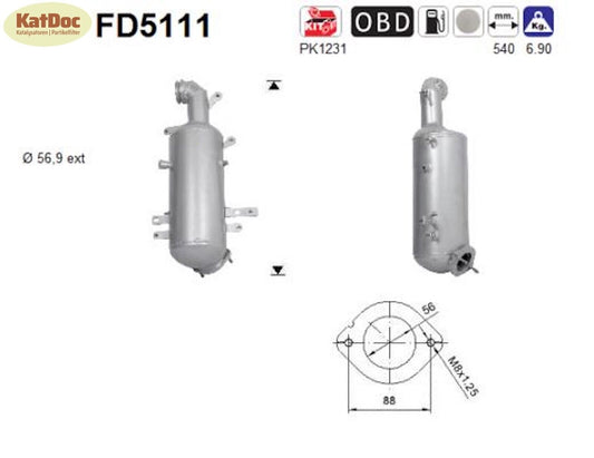 Ruß - Partikelfilter für Alfa Romeo, Fiat, Jeep, Lancia, Opel, 1.6, Euro 5 - KatDoc