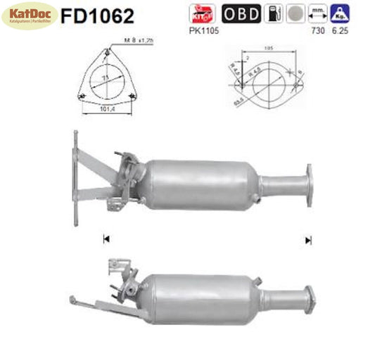 Ruß-Partikelfilter für Volvo XC70 Cross Country/XC90, D3/D5 AWD, Euro 4