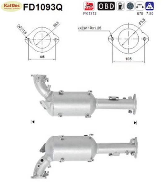 Ruß-Partikelfilter Nissan Navara NP300/Pathfinder, 2.5 dCi,4WD,Silizium,Euro 5