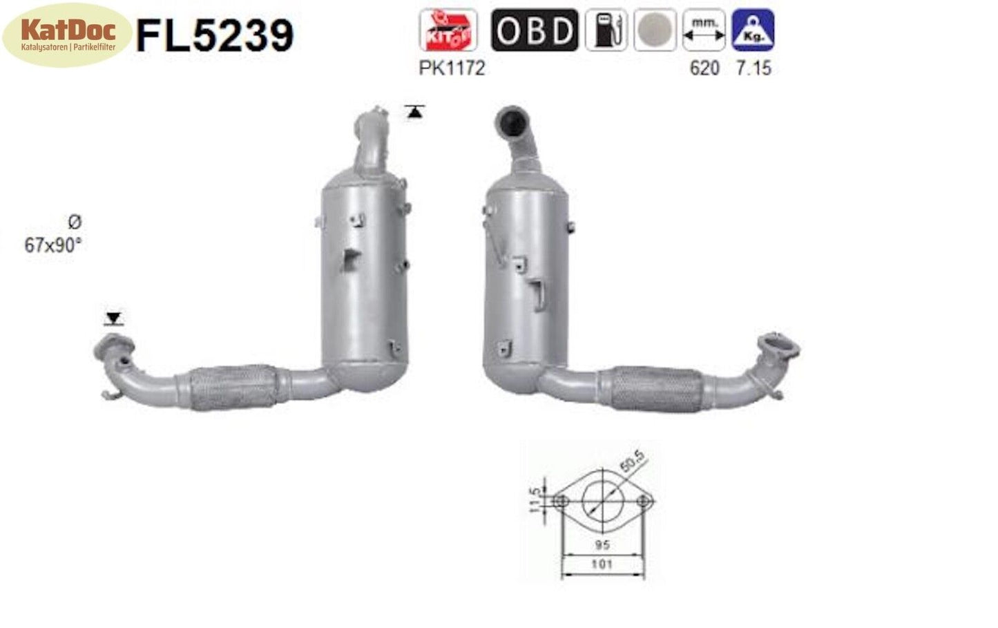 Ruß - Partikelfilter für Ford B - Max, EcoSport, Fiesta 6, Tourneo/Transit, Euro 6 - KatDoc