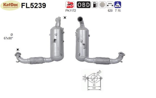 Ruß - Partikelfilter für Ford B - Max, EcoSport, Fiesta 6, Tourneo/Transit, Euro 6 - KatDoc