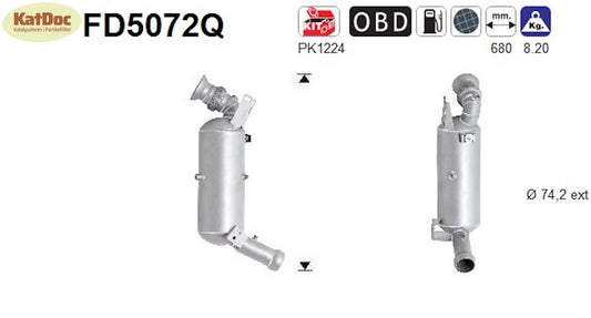 Ruß - Partikelfilter für Mercedes C - Klasse/CLS/E - Klasse, 2.2 CDI,Silizium,Euro 5 - KatDoc