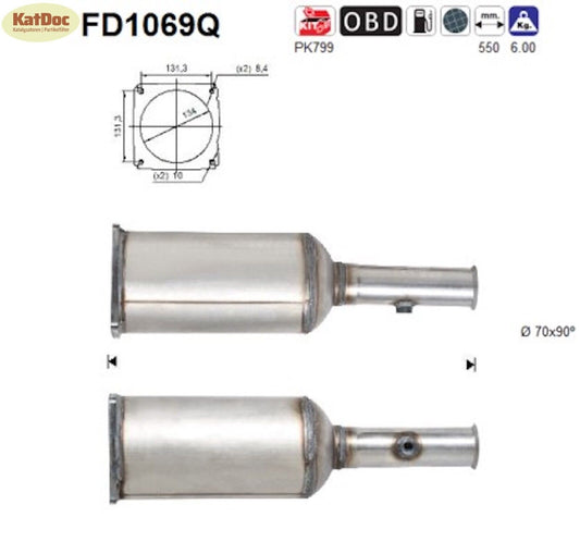 Ruß-Partikelfilter Citroen C5, Peugeot 407, 2.0,HDi, 100/103kW,Silizium Euro 5
