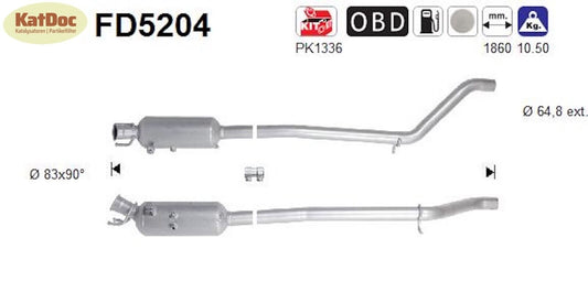 Ruß - Partikelfilter für Mercedes A - Klasse/B - Klasse/CLA Coupe, 1.8, CDI, Euro 5 - KatDoc