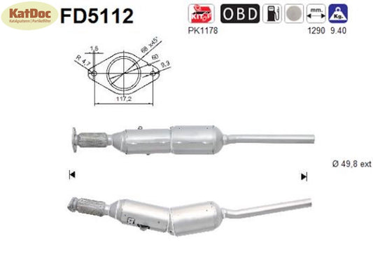 Ruß - Partikelfilter für Renault Laguna, 1.5 dCi, 81kW, Euro 5 - KatDoc