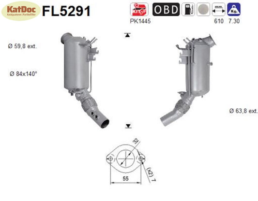 Ruß - Partikelfilter für BMW X3/X4, 2.0, Euro 6 - KatDoc