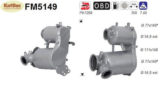 Ruß-Partikelfilter für Audi, Seat, Skoda, VW, 2.0 TDI, Euro 6