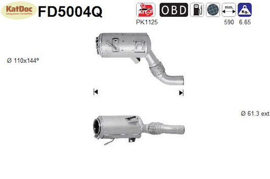 Ruß-Partikelfilter für BMW 3er, 5er, X3, Silizium, Euro 4