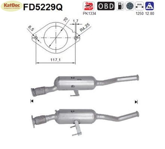 Ruß - Partikelfilter Nissan NV400,Opel Movano,Renault Master,RWD,Silizium,Euro 5 - KatDoc