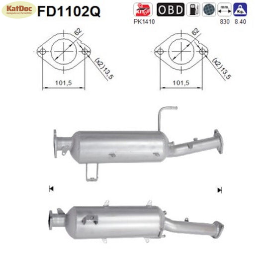 Ruß-Partikelfilter Mitsubishi Pajero 4, 3.2,DI-D/TD, Silizium, Euro 5