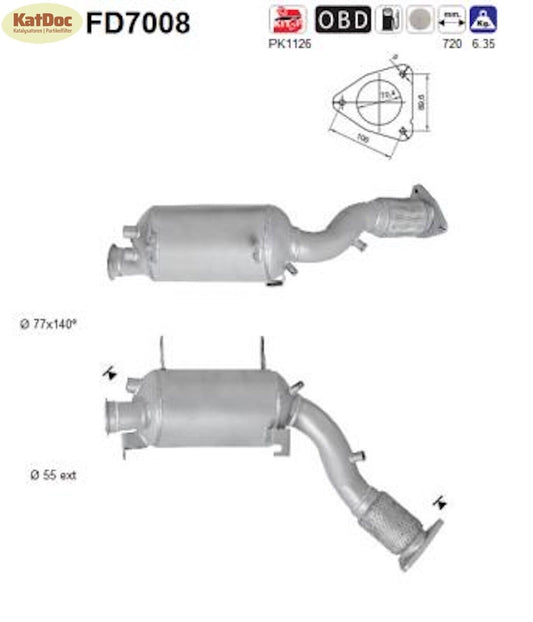 Ruß - Partikelfilter für VW Touareg 2.5 R5 TDI, 120/128kW, Euro 4 - KatDoc